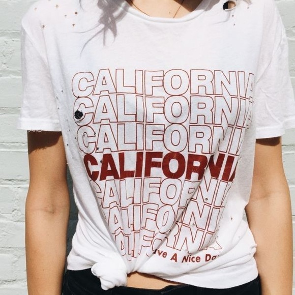 Brandy Melville Tops - NWOT BRANDY MELVILLE VIOLET CALI DISTRESSED TSHIRT